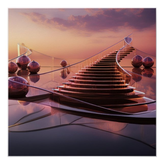 Fantasiestreppe zum Himmel Poster (Vorderseite)