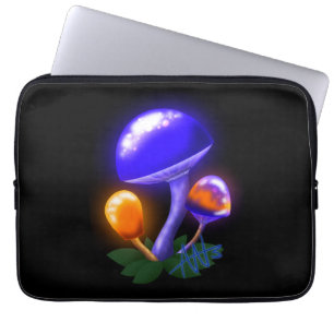 Fantasievoll weiß tapperling Orange & Blue Pilz Laptopschutzhülle