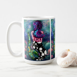 Fantasievolle abstrakte Meerjungfrau nautische Tür Kaffeetasse