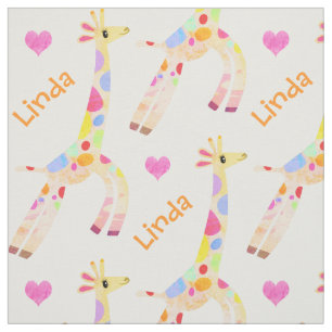 Fantasievolle benutzerdefinierte Name und Giraffe  Stoff