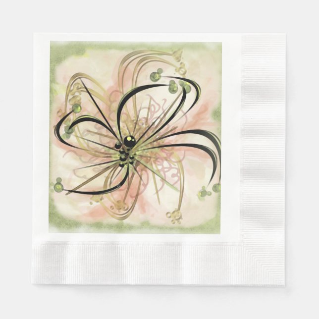 Fantasievolle Blume Serviette (Vorderseite)