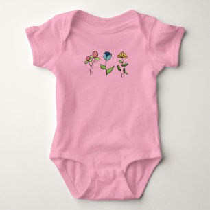 Fantasievolle Blumen Baby Strampler