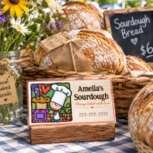 Fantasievolle Brotbacken Süße Bäckerin Visitenkarte