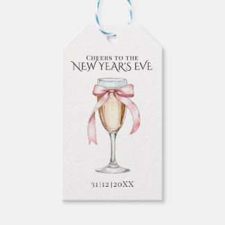 Fantasievolle Champagner-Silvesterparty Geschenkanhänger