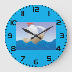Fantasievolle Erdnuss-Boot Minimalistisches Segels Große Wanduhr