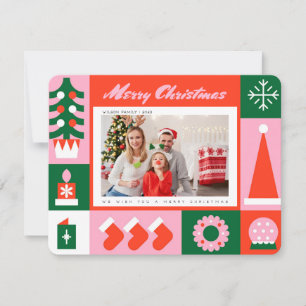 Fantasievolle farbenfrohe Weihnachtsfoto Feiertagskarte