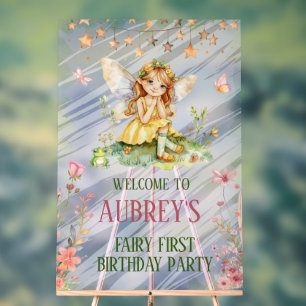 Fantasievolle Fee zum ersten Geburtstag Acrylschild