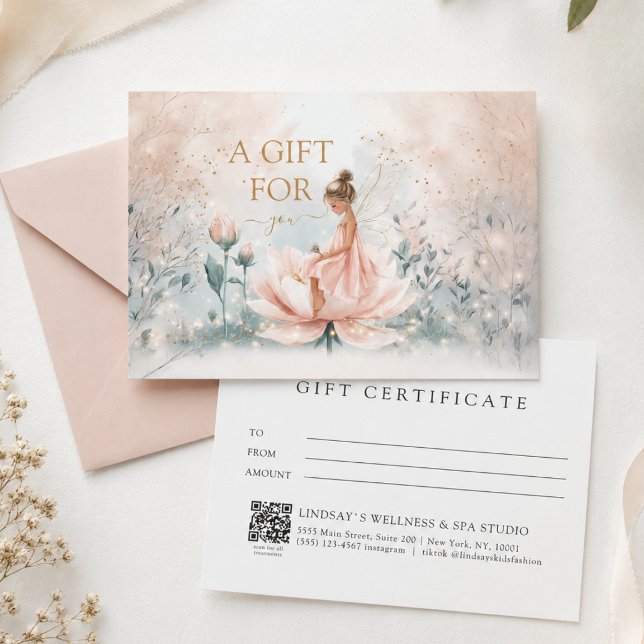 Fantasievolle Feen-QR-Code-Geschäfts-Geschenkkarte (Whimsical Fairy QR Code Business Certificate)
