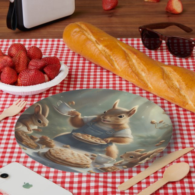 Fantasievolle Geburtstagsgeschichte Eichhörnchen Pappteller (Picknick)