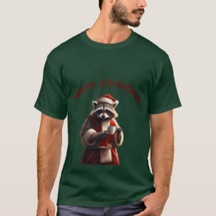 Fantasievolle Geschichte Buch Waschbär Santa mit K T-Shirt