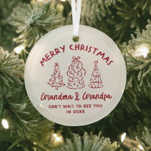 Fantasievolle Großeltern Schwangerschaftsankündigu Ornament Aus Glas