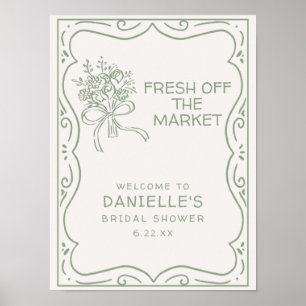 Fantasievolle grüne Frisch-auf-dem-Markt-Brautpart Poster