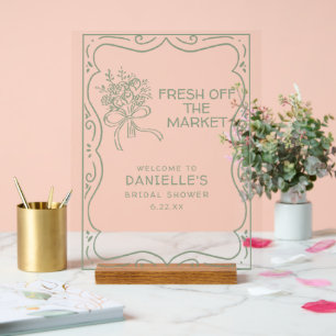 Fantasievolle Grüne Frisch Vom Markt Junggesellinn Acrylschild