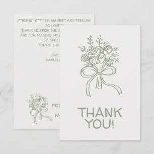 Fantasievolle grüne frische Brautparty direkt vom  Dankeskarte