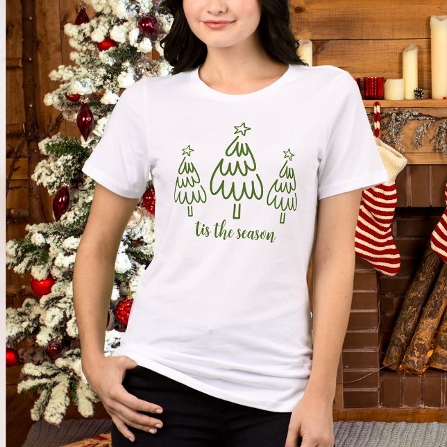 Fantasievolle handgezeichnete Doodle-Grüntöne Tri-Blend Shirt (Von Creator hochgeladen)