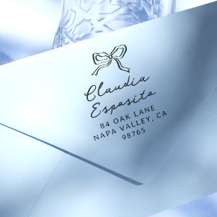 Fantasievolle handgezeichnete Schleife und Schrift Permastempel