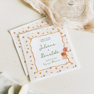 Fantasievolle italienische Zitrus-Hochzeit Serviette