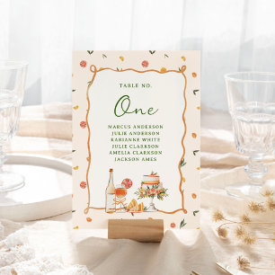 Fantasievolle italienische Zitrus-Hochzeit Tischnummer