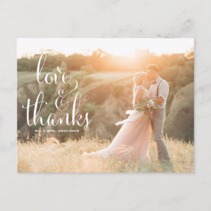 FANTASIEVOLLE KALLIGRAFIE HOCHZEIT DANKE POSTKARTE