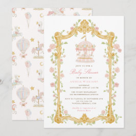 Fantasievolle Karussell-Baby-Shower-Einladung Einladung