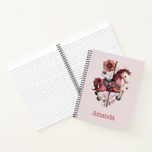 Fantasievolle Karussellpferd-Bild Notizbuch