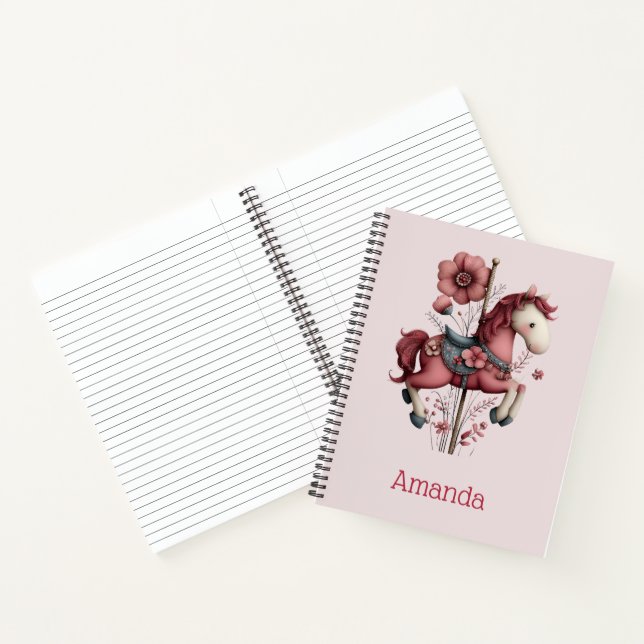 Fantasievolle Karussellpferd-Bild Notizbuch (Innenseite)