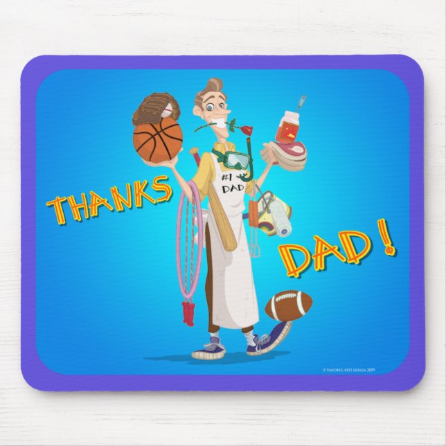 Fantasievolle Künste Design_THANKS_DAD_mousepad Mousepad (Vorne)