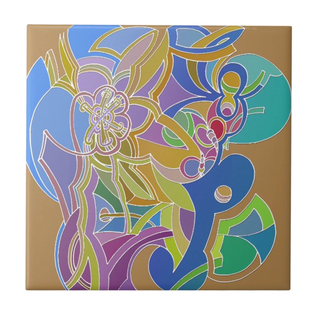 Fantasievolle Kunstwerke Fliese (Vorderseite)