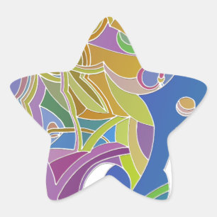 Fantasievolle Kunstwerke Stern-Aufkleber