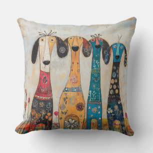 Fantasievolle lange schlanke Hound Dogs Kissen