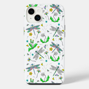 Fantasievolle Libellen und Löwenzahn Handgezeichne iPhone 14 Plus Hülle