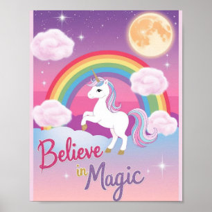 Fantasievolle Magische Einhorn-Illustration Poster