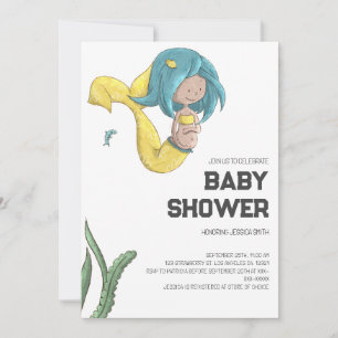 Fantasievolle Meerjungfrau-Baby-Shower-Einladung Einladung