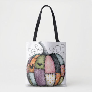 Fantasievolle Patchwork-Kürbis-Weiß-Halloween