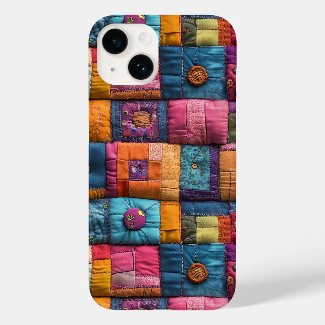 Fantasievolle Patchwork-Quilt-Muster: Farbdesign Case-Mate iPhone Hülle (Rückseite)