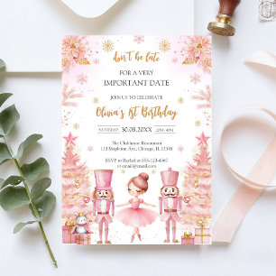 Fantasievolle Rosa Braune Schleifen Ballerina Gebu Einladung