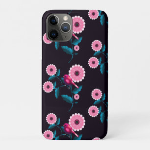 Fantasievolle rosa Vogel-Blumen-Botanik-Design Case-Mate iPhone Hülle