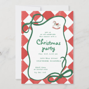 Fantasievolle Schaukelpferd-Weihnachts-Cocktailpar Einladung