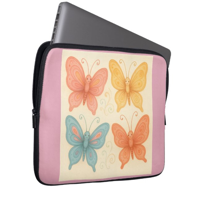Fantasievolle Schmetterlinge  Laptopschutzhülle (Vorne Rechts)