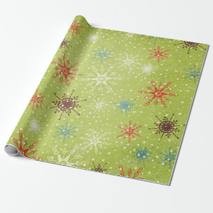 Fantasievolle Schneeflocken Geschenkpapier