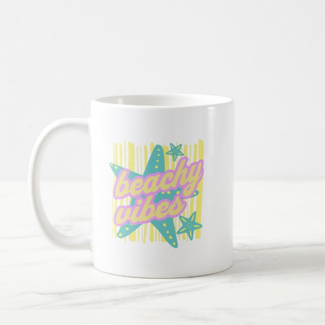 Fantasievolle Strand Muscheln Kaffeetasse (Links)