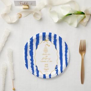 Fantasievolle Streifen Handgemalte Hochzeit Pappteller