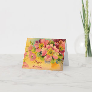 Fantasievolle und weibliche Blumennotecards - Text Karte