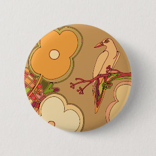 Fantasievolle Vögel Button