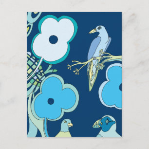 Fantasievolle Vögel Postkarte