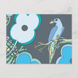 Fantasievolle Vögel Postkarte