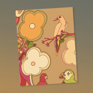 Fantasievolle Vögel Postkarte