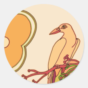 Fantasievolle Vögel Runder Aufkleber
