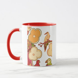 Fantasievolle Vögel Tasse