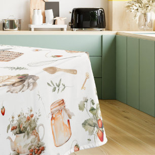 Fantasievolle Wasserfarbe Florale Erdbeere Land Tischdecke